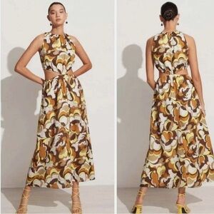 Anthropologie Faithful the brand trapani cutout onassis linen maxi dress